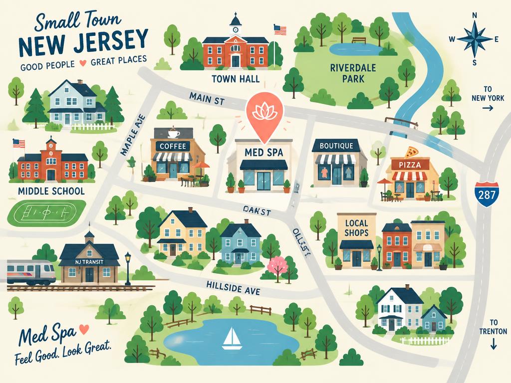 Map showing Radiant Med Spa in Millstone, New Jersey